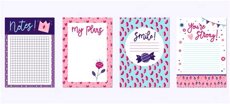 Free Vector Collection Of Lovely Scrapbook Notes And Cards