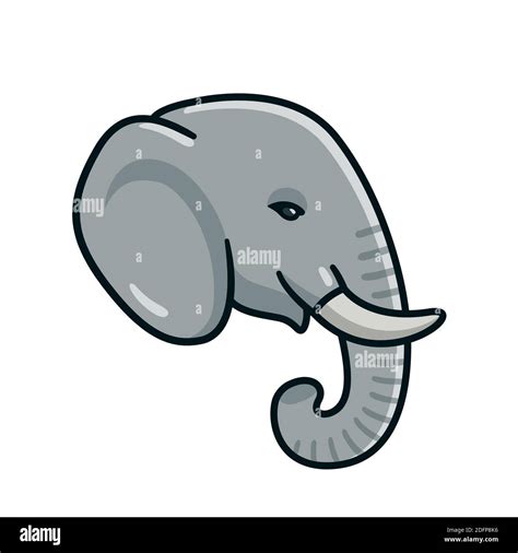 Testa Di Elefante Del Cartone Animato Faccia Di Elefante Disegnata A