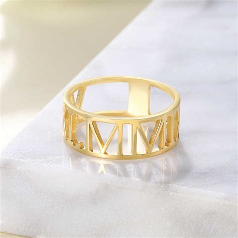 Custom Roman Numeral Ring - Silver, Gold & Rose Gold | FARUZO