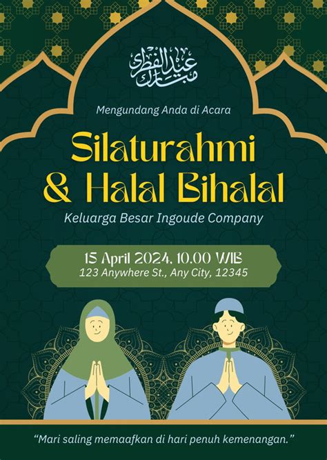 Gratis Contoh Undangan Halal Bihalal Terbaru Canva