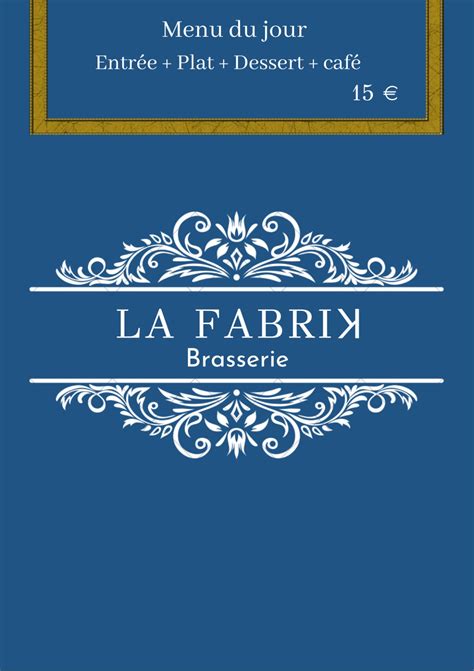 Carte Et Menus La Fabrik Tomblaine Thefork