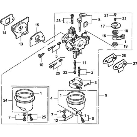 Carburettor Assembly For Honda Gxh Gxcal Engine L S Engineers