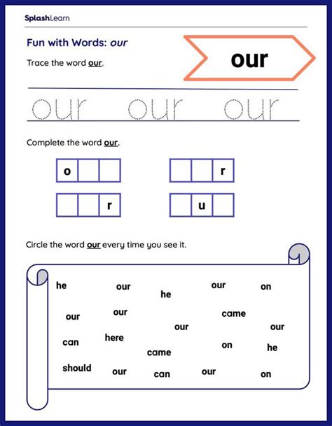 Trace And Spot The Word Our Ela Worksheets Splashlearn Hot Sex