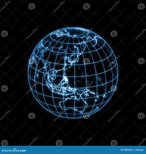 Globe Earth Glowing Light Map Outline Stock Illustrations 1407 Globe