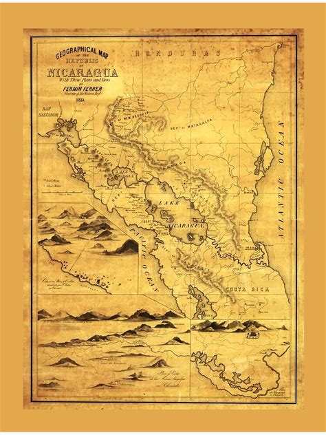 P Ster Mapa Geogr Fico De La Rep Blica De Nicaragua De