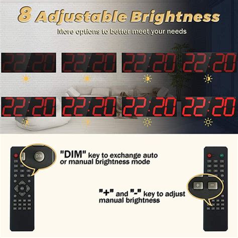 Chkosda Control Remoto Jumbo Digital Reloj De Pared Con Led Envío gratis