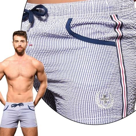 [andrew Christian] Retro Stripe Swim Shorts Mens Runway