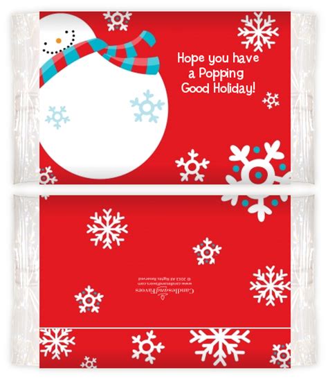 Snowman Fun Christmas Popcorn Wrappers | Christmas Popcorn Wrappers