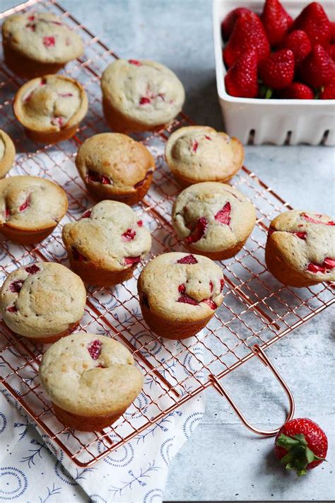 Healthy Fresh Strawberry Muffins Recipe Modern Glam