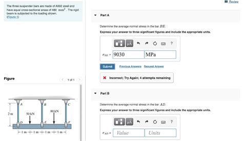 Solved Review The Three Suspender Bars Are Made Of A Chegg