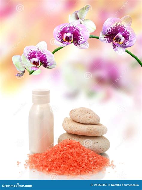 Spa Treatment And Flower Stock Image Image Of Close 24653453