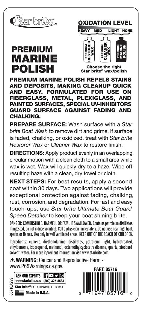 STAR BRITE Premium Marine Polish Maximum UV Protection High Gloss