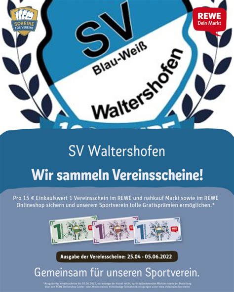 Scheine für Vereine SV Waltershofen