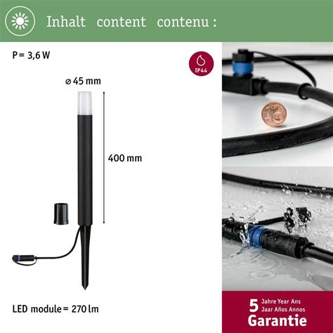 Paulmann Plug Shine Pollerleuchte Flarea Mm Ip W K