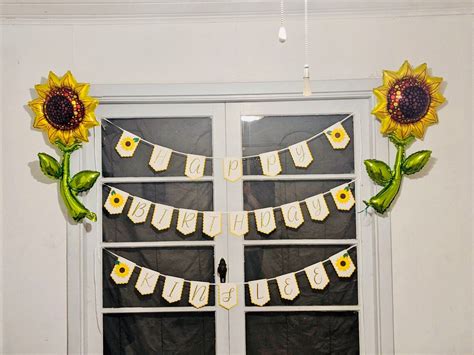 Sunflower Birthday Banner Sunflower Party Decor Sunflower - Etsy