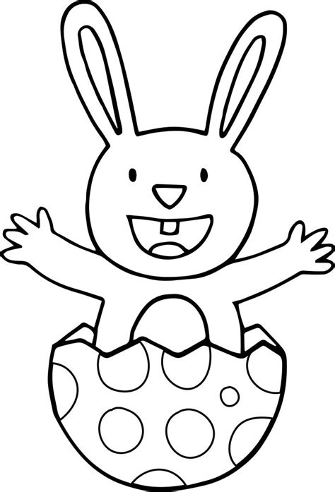 Bunny Easter Egg Broken Coloring Page