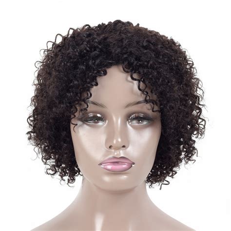 Short Jerry Curl Human Hair Wigs For Black Women