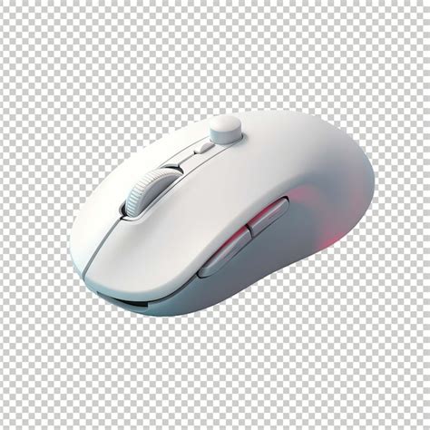 Archivo Psd Un Mouse De Computadora Blanco Con Una Luz Roja En La Parte