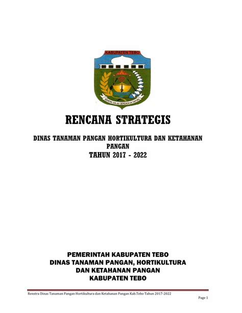 Pdf Rencana Strategis Tebokab Go Id Renstra Dinas Tanaman Pangan