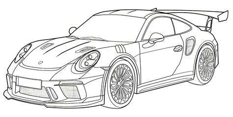 Porsche 911 Gt3 Rs Coloring Page Free And Printable