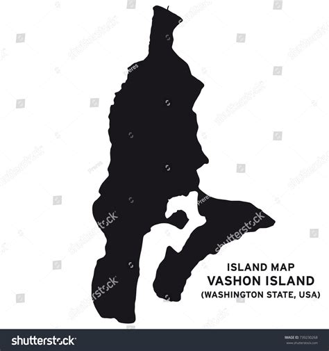 Island Map Vashon Island Washington State Stock Vector Royalty Free