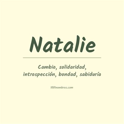 Significado Del Nombre Natalie