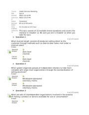 HSA 305 Quiz 8 Chapter 12 Course Test Started Submitte D Status