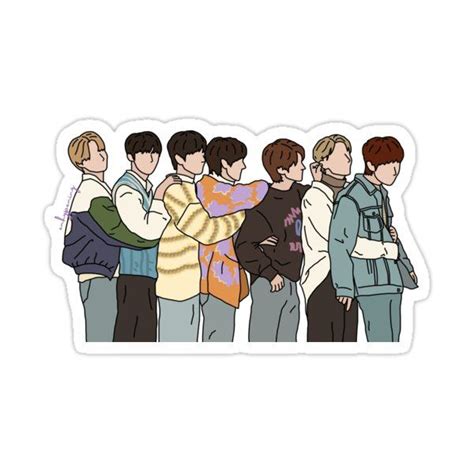 Enhypen Weverse Magazine Line Art Sticker By Enhypening In Pop