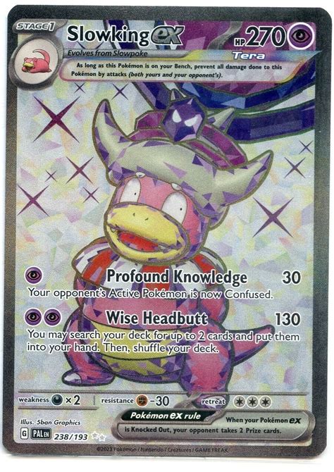 Pokemon Card Slowking Ex Paldea Evolved Full Art Ebay