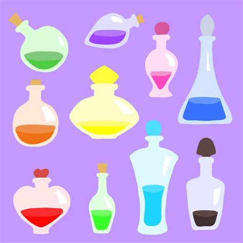 Different Potion Bottles — Stock Vector © Mix3r 153091566