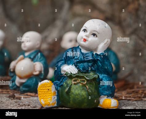 Little Monk Figurines Stock Photo Alamy