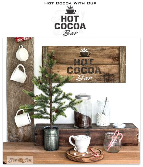 Hot Cocoa With Cup Christmas Stencil By Funky Junks Old Sign Stencils