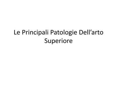 PDF Le Prinipali Patologie Dellarto Superiore Post Operatorio L