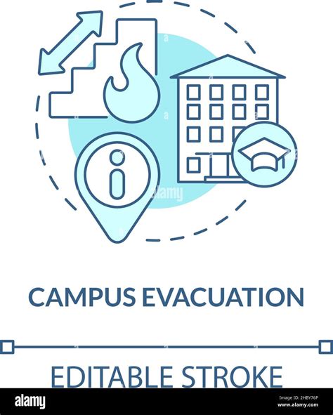 Campus Evacuation Turquoise Concept Icon Stock Vector Image Art Alamy