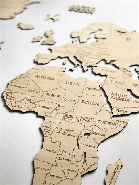 Carte Du Monde En Bois D Coration Murale Natural Wood