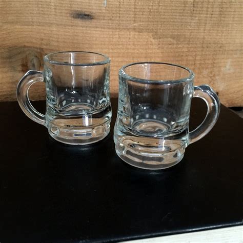 Beer Mug Shot Glasses 2 Federal Glass Company Shot Glass