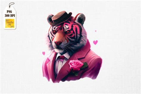 Badass Gangster Tiger Valentine S Day Graphic By Camellia Art