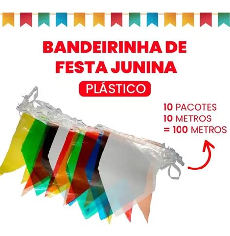 Kit Metros De Bandeirinha Bandeira Festa Junina Atacado Mercadolivre