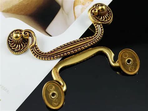 Drop Bail Dresser Pull Drawer Pulls Door Handles Antique Gold Brass