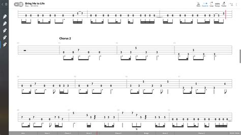 Evanescence Bring Me To Life BASS TAB PLAY ALONG YouTube