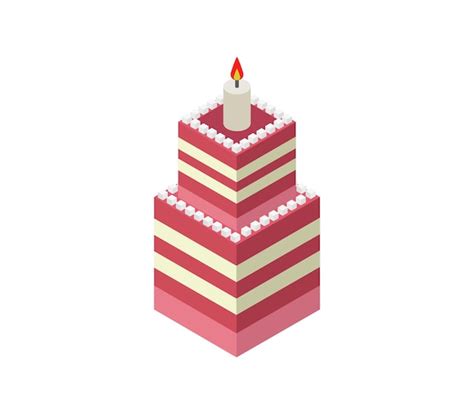 Premium Vector Isometric Cake