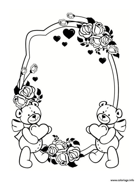 Coloriage cadre frame saint valentin - JeColorie.com