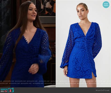 Wornontv Esmes Blue Lace Dress On General Hospital Avery Kristen