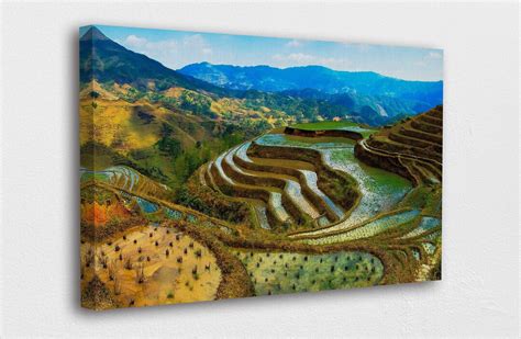 Famous Places Art Canvas Banaue Rice Terraces Philippines Art Poster