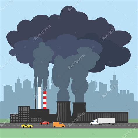 Ilustración Vectorial Conceptual Que Muestra El Humo Contaminado De La