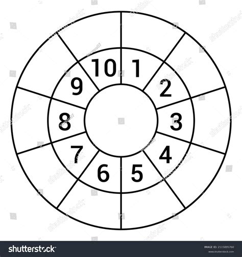 Times Table Target Circle Worksheet Multiplication Stock Vector