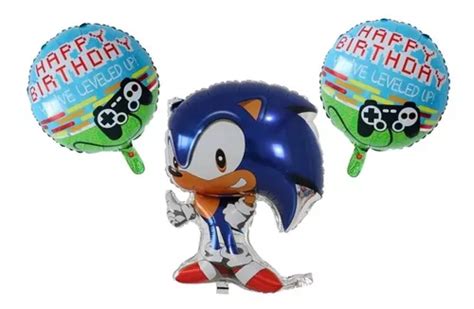 Pack Globos Metalizados Sonic Para Aire O Helio Cuotas Sin Inter S