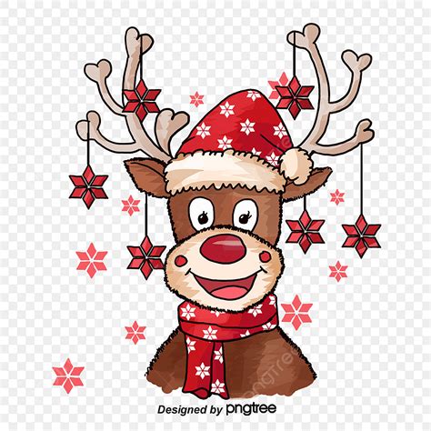 Christmas Deer Clipart Transparent PNG Hd, Christmas Deer, Deer Clipart, Elk, Red Bell PNG Image ...