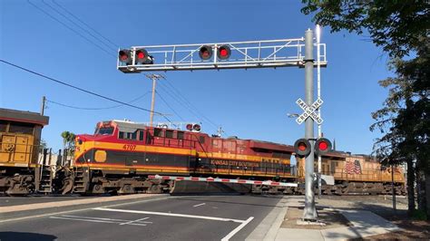 UP 7631 Manifest Freight Train With KCS North E Louise Avenue