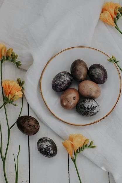 Premium Photo Easter Eggs Painted With Natural Dye